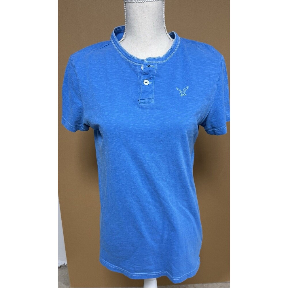 American Eagle Blue Unisex Henley XS